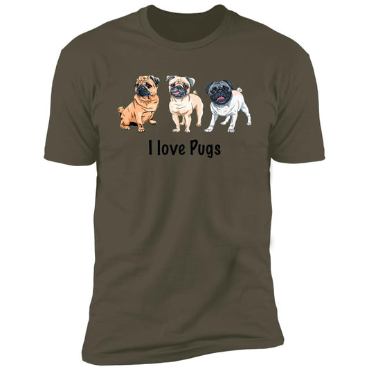 Premium Short Sleeve Tee with Pug Breed Design