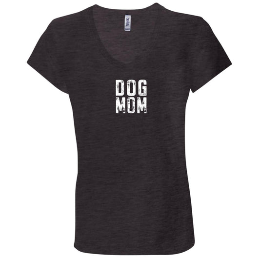 Dog Mom Canvas Ladies' Jersey V-Neck T-Shirt