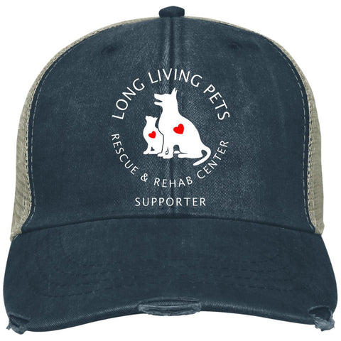 Image of Long Living Pets Rescue and Rehab Center Distressed Adams Ollie Cap - Supporter