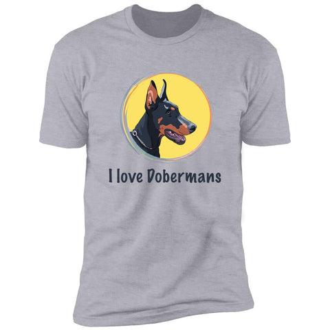 Image of Premium Short Sleeve Tee | "I Love Dobermans"