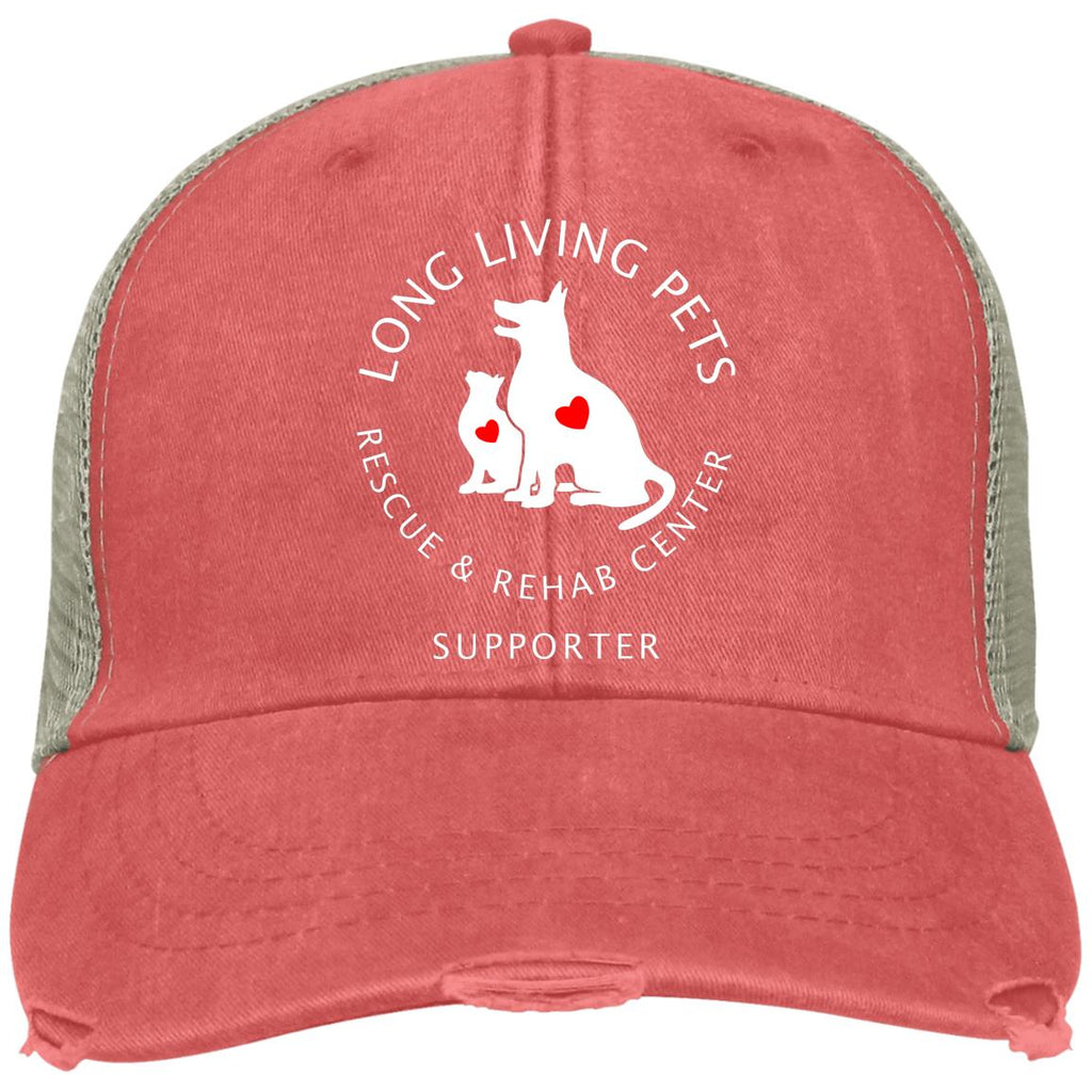 Long Living Pets Rescue and Rehab Center Distressed Adams Ollie Cap - Supporter