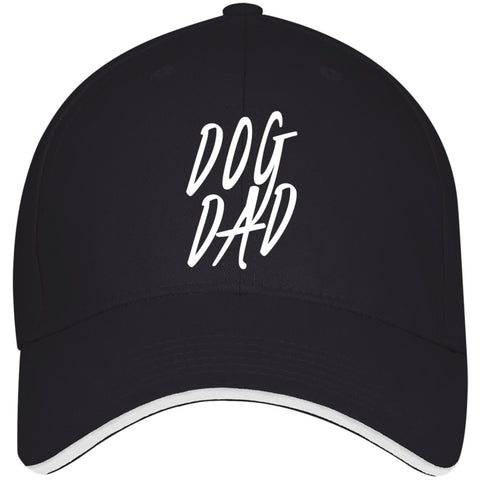 Image of Dog Dad Cap  Structured Twill Cap With Sandwich Visor, USA Made.