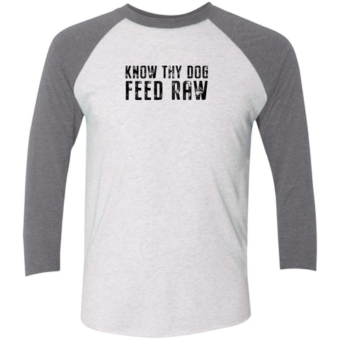 Image of Know Thy Dog Feed Raw -  3/4 Sleeve Baseball Raglan T-Shirt