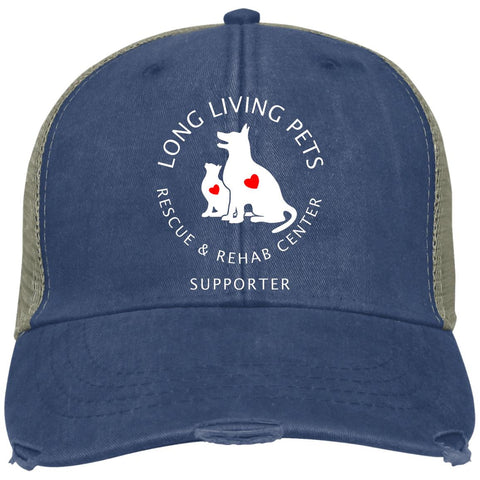 Image of Long Living Pets Rescue and Rehab Center Distressed Adams Ollie Cap - Supporter