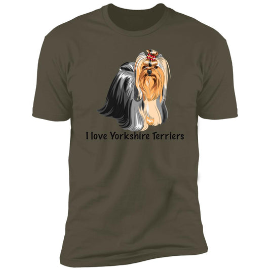 Premium Short Sleeve Tee with Yorkshire Terrier Breed Design