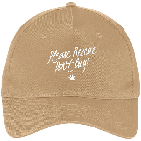 Image of Please Rescue Don't Buy - Five Panel Twill Cap
