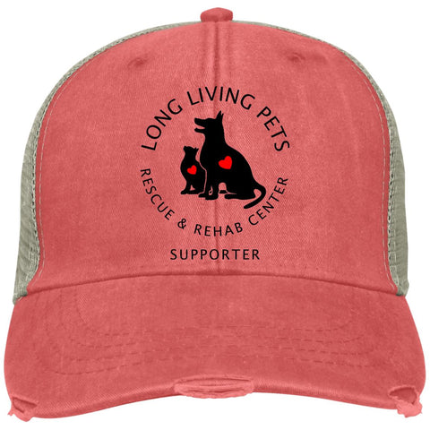 Image of Long Living Pets Rescue and Rehab Center Distressed Adams Ollie Cap - Supporter