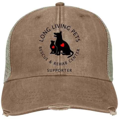 Image of Long Living Pets Rescue and Rehab Center Distressed Adams Ollie Cap - Supporter