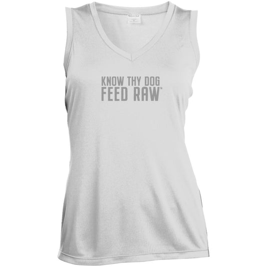 Know Thy Dog Feed Raw |  Ladies' Sleeveless V-Neck Performance Tee