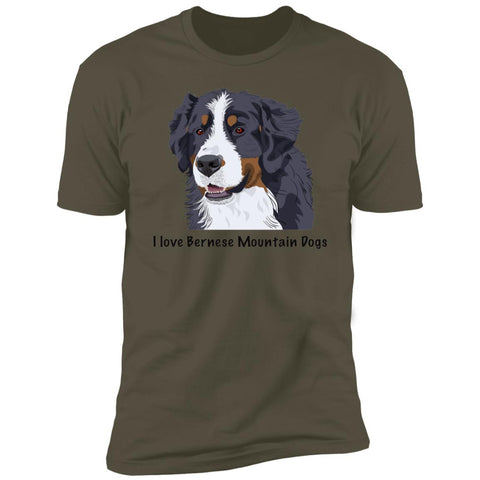 Image of Premium Short Sleeve Tee with Bernese Mountain Dog Breed Design