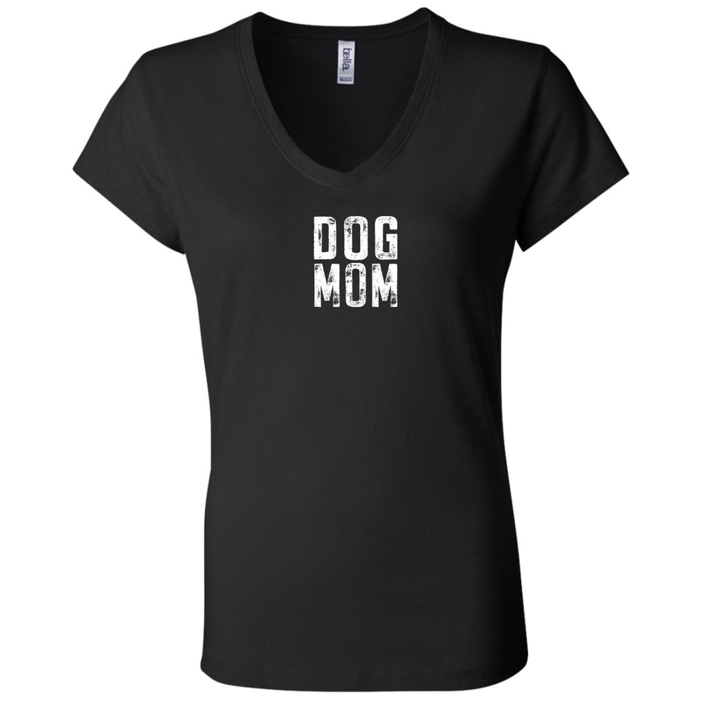 Dog Mom Canvas Ladies' Jersey V-Neck T-Shirt
