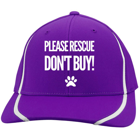 Image of Please Rescue Don't Buy -  Sport-Tek Flexfit Colorblock Cap