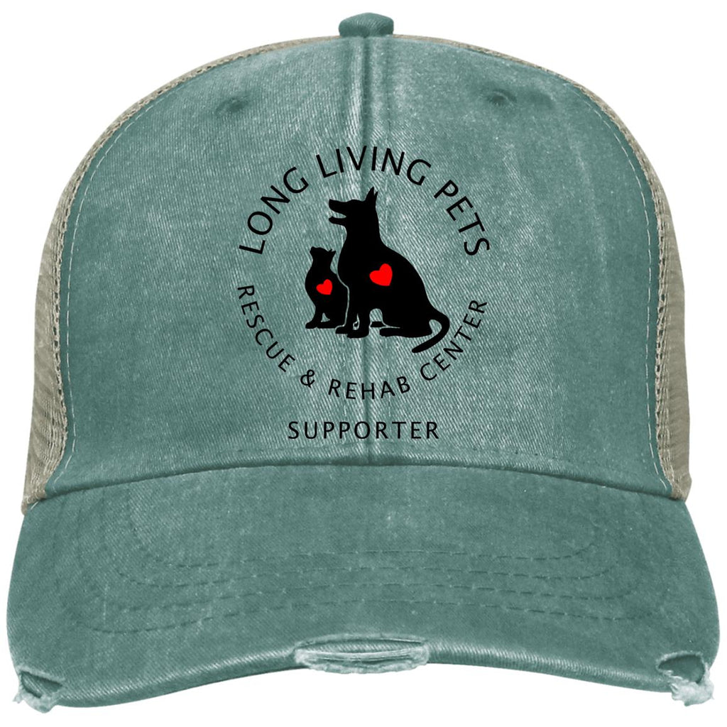 Long Living Pets Rescue and Rehab Center Distressed Adams Ollie Cap - Supporter