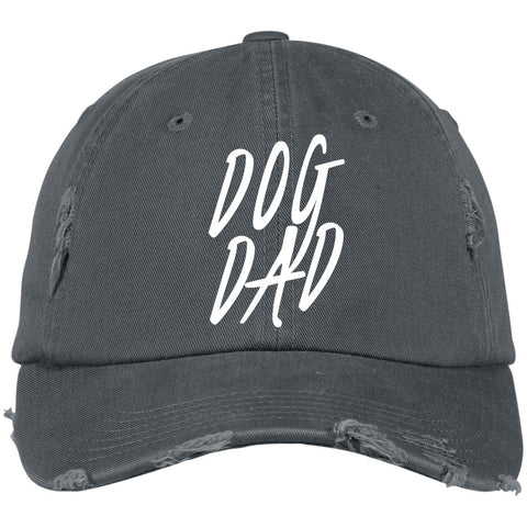Image of Dog Dad District Distressed Dad Cap, 100% Cotton, different colors available.