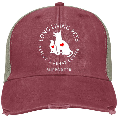 Image of Long Living Pets Rescue and Rehab Center Distressed Adams Ollie Cap - Supporter