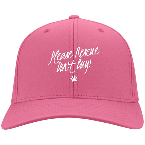 Image of Please Rescue Don't Buy - Port & Co. Twill Cap