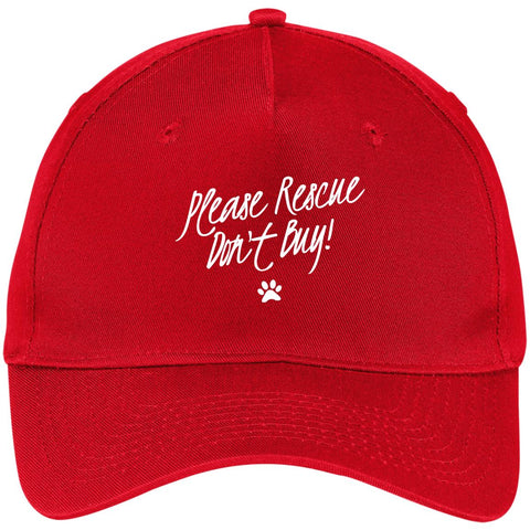 Image of Please Rescue Don't Buy - Five Panel Twill Cap