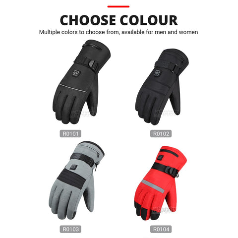 Winter Gloves For Men Snowboard Women Touchscreen USB Heated Gloves Camping Water-resistant Hiking Skiing Moto Motorcycle Gloves