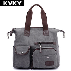 Large Women Shoulder Handbag - High-Quality Canvas