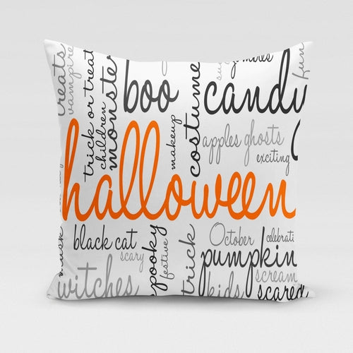 Halloween Words Pillow Cover