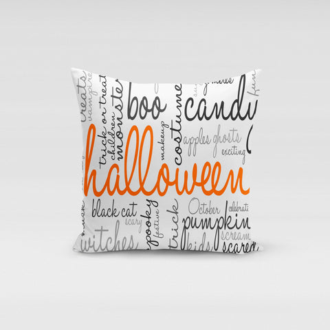 Image of Halloween Words Pillow Cover