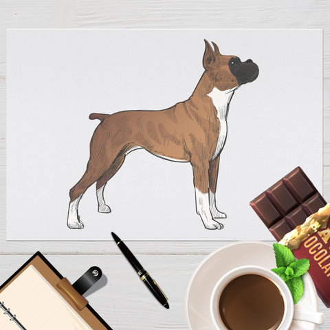 Image of Placemat with Hand drawn Boxer Design