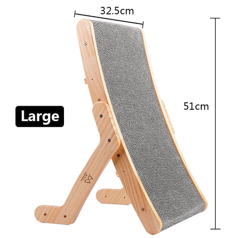 Image of Wooden Cat Scratcher Scraper. | Detachable Lounge Bed | 3 In 1 Scratching Pad For Cats