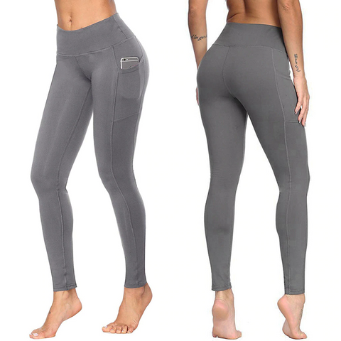Image of Women's  Elastic High Waist Push Up Leggings with pockets