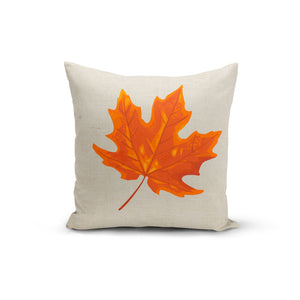 Orange Maple Leaf Pillow Cover