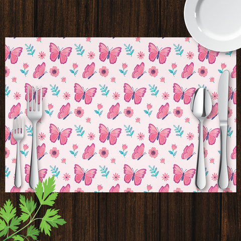 Image of Placemat with Pink Butterfly Design