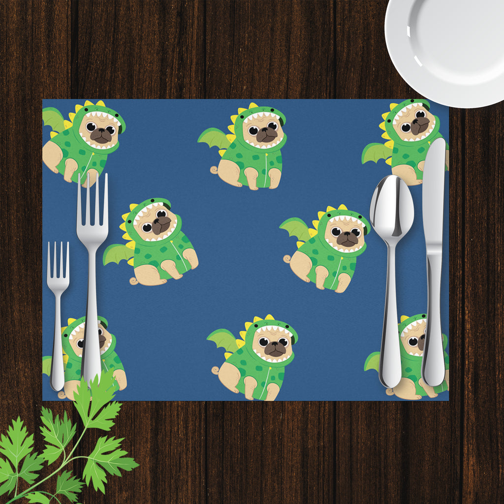 Placemat with Pug in Dragon Costume Design