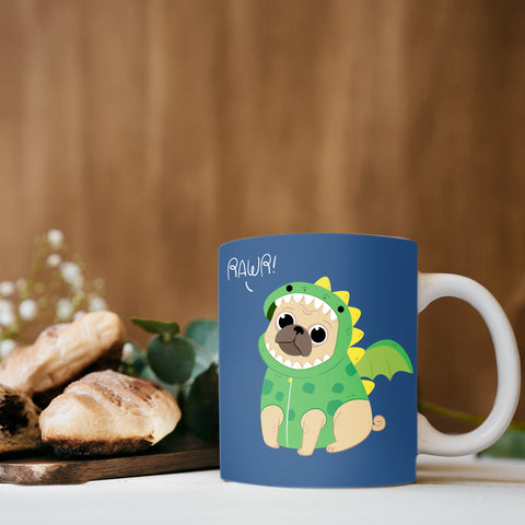 Image of Mug with Pug in Dragon Costume Design