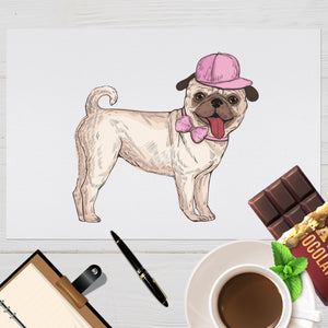 Pug in Pink Design Placemat