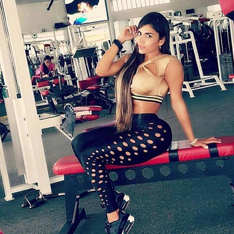 Image of Hollow Dots Power Push Up Fitness Leggings - Squat Proof!