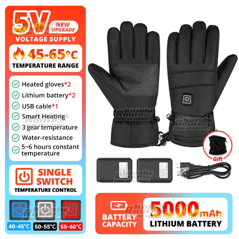 Winter Gloves For Men Snowboard Women Touchscreen USB Heated Gloves Camping Water-resistant Hiking Skiing Moto Motorcycle Gloves