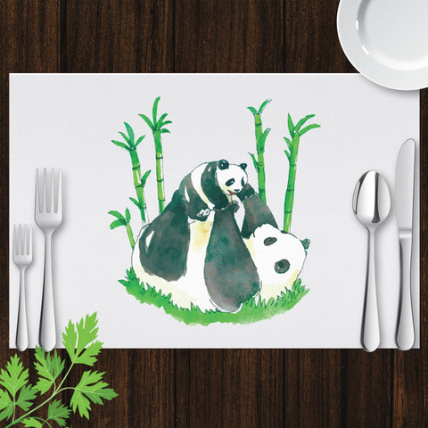 Image of Placemat with Watercolor Panda Design