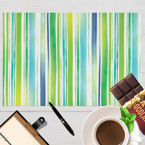 Image of Placemat with Watercolor Stripes Design