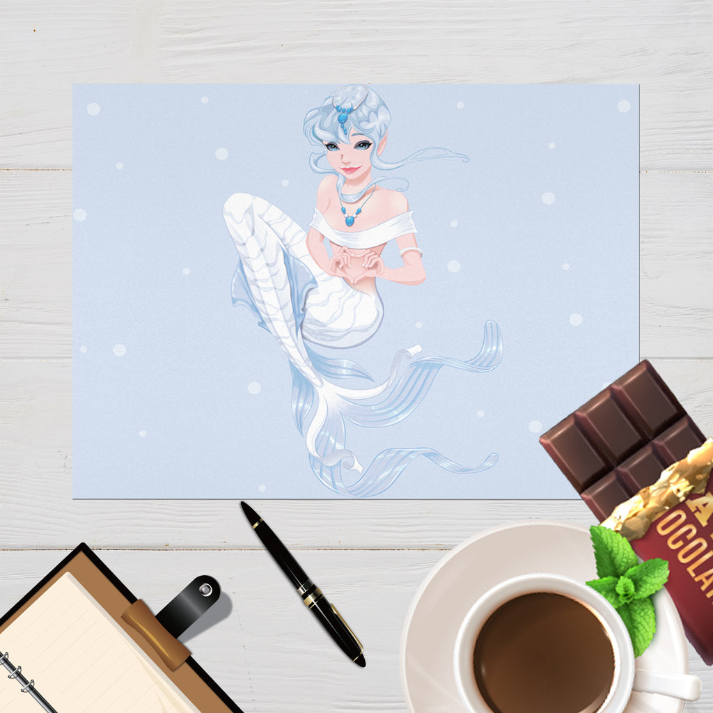 White and Blue Mermaid Placemat