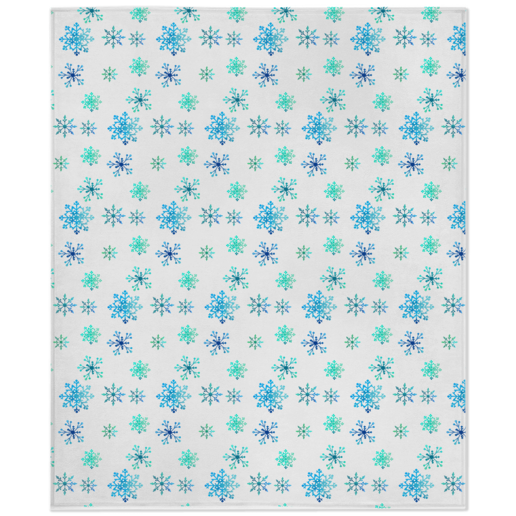 Minky Blanket with Snowflakes Design