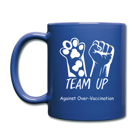 Image of Team Up Against Over-Vaccination! Full Color Mug - royal blue