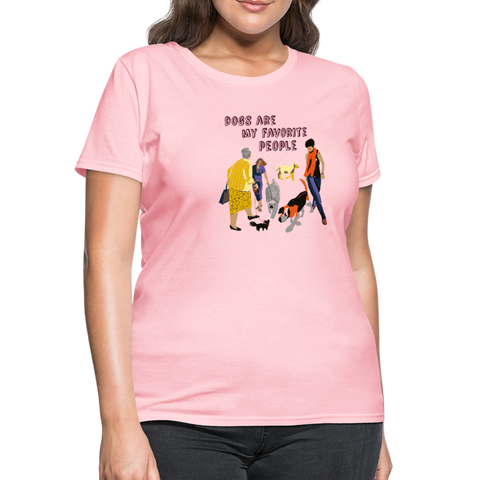 Image of Dogs are My favorite People Women's T-Shirt - pink