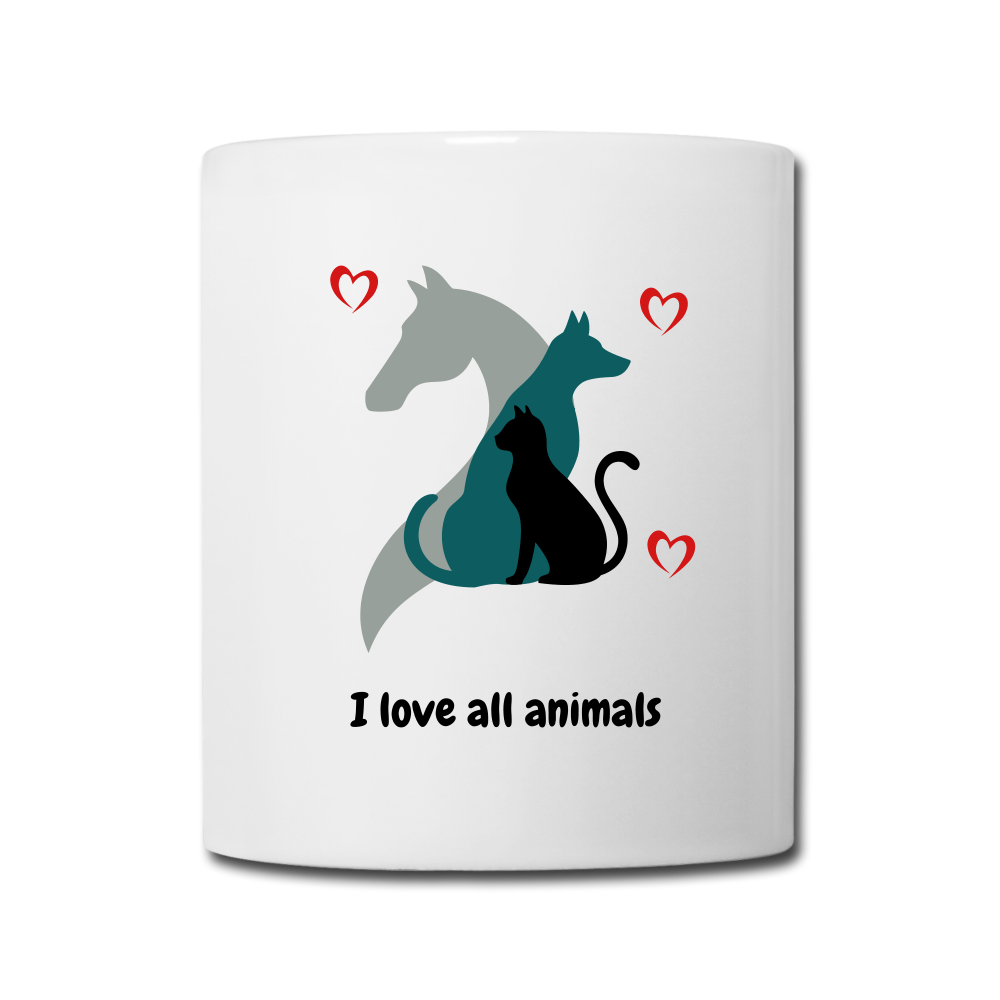 I love all animals Coffee/Tea Mug - white