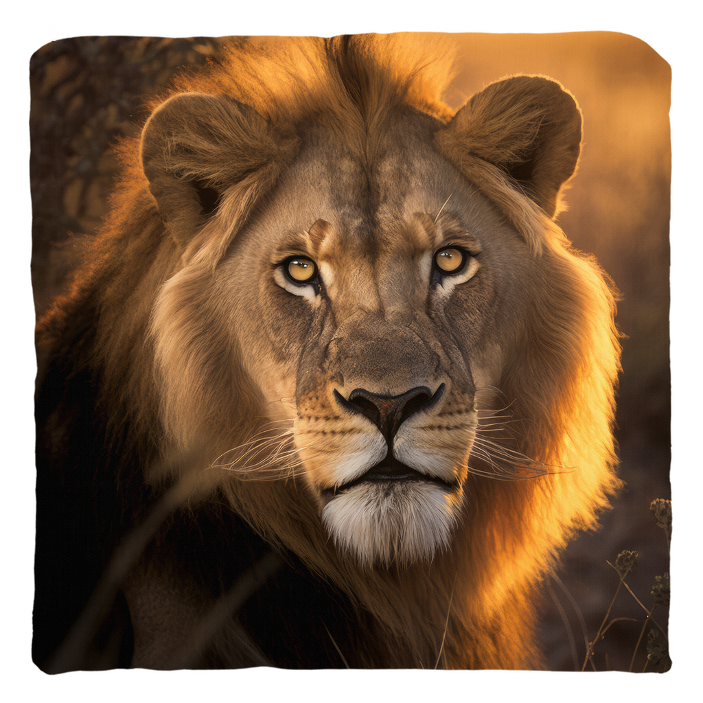 Throw Pillows with Lion Image