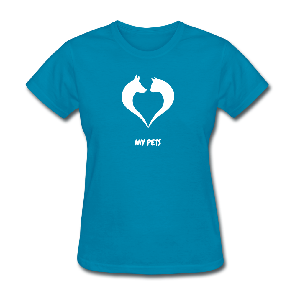 Love My Pets Women's T-Shirt - turquoise