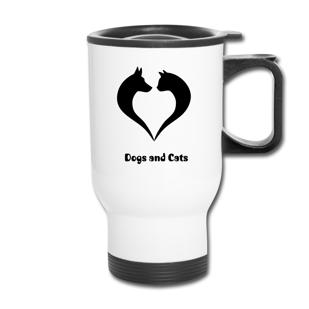 I love Dogs and Cats Travel Mug - white