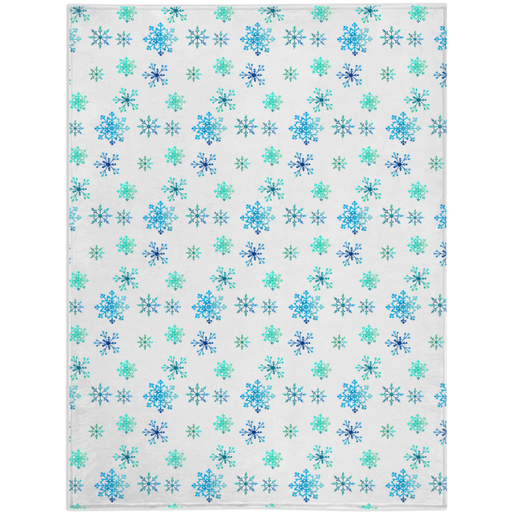 Minky Blanket with Snowflakes Design