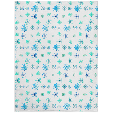 Image of Minky Blanket with Snowflakes Design