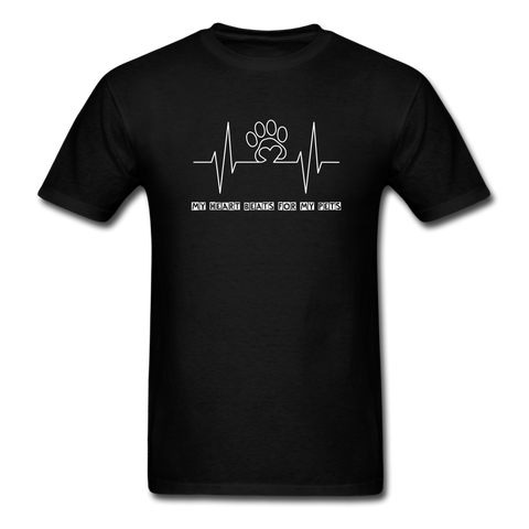 Image of My Heart Beats for my Pets Men's T-Shirt - black