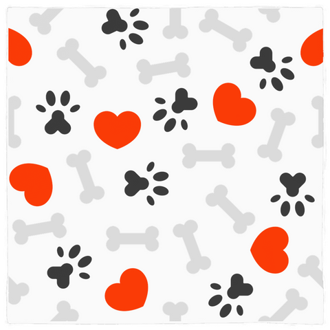 Image of Hearts, Paws and Bones Bandana for Dog Lovers