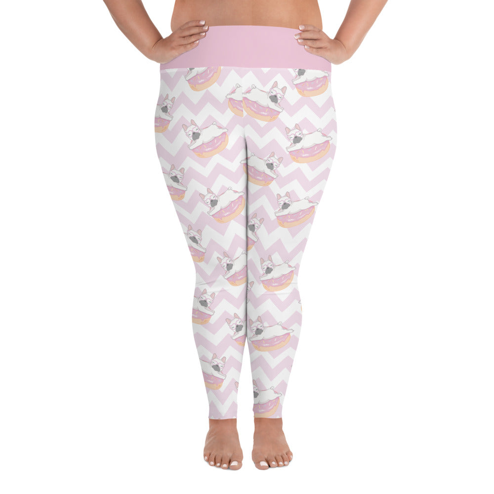 Pink French Bulldog Design Plus Size Leggings